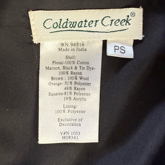 Coldwater Creek Jacket Womens Small Petite Black Patchwork Sequined Velvet - Picture 7 of 14